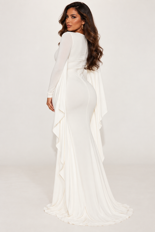 White Goddess Cape Dress