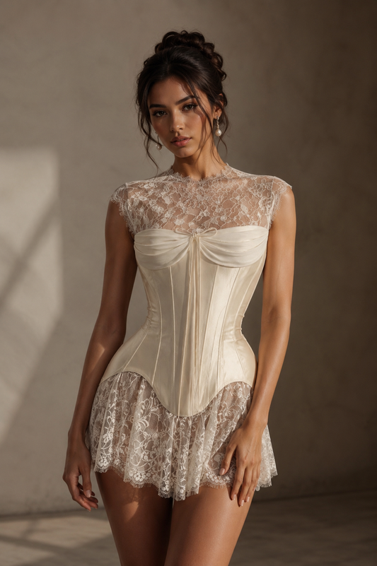 Élodie Lace Corset Mini Dress