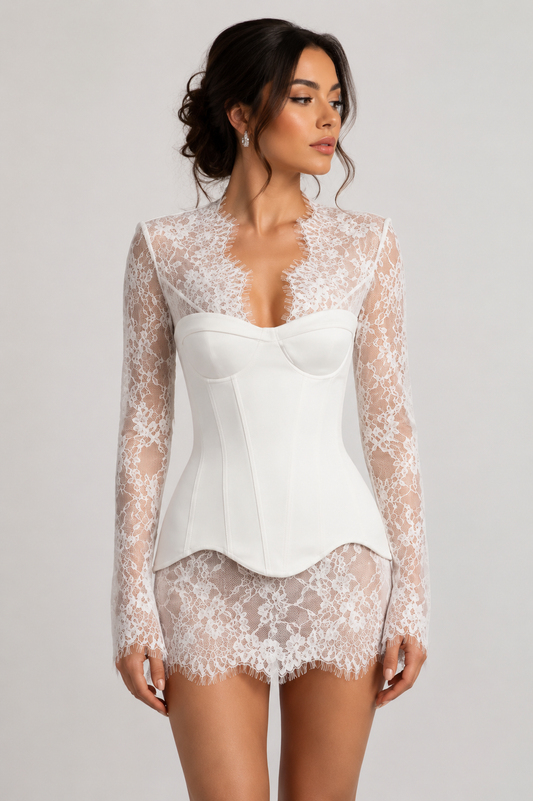 Élodie Lace Corset Mini Dress