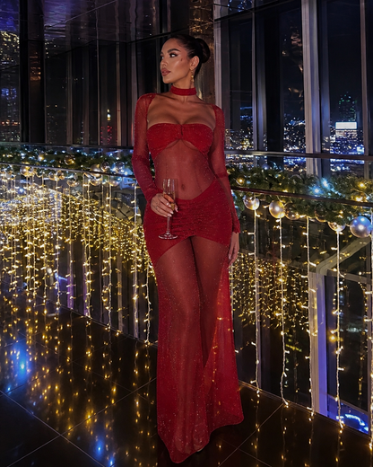 Rouge Élégance Dress