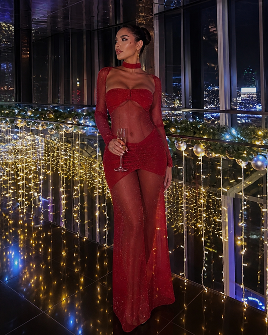Rouge Élégance Dress
