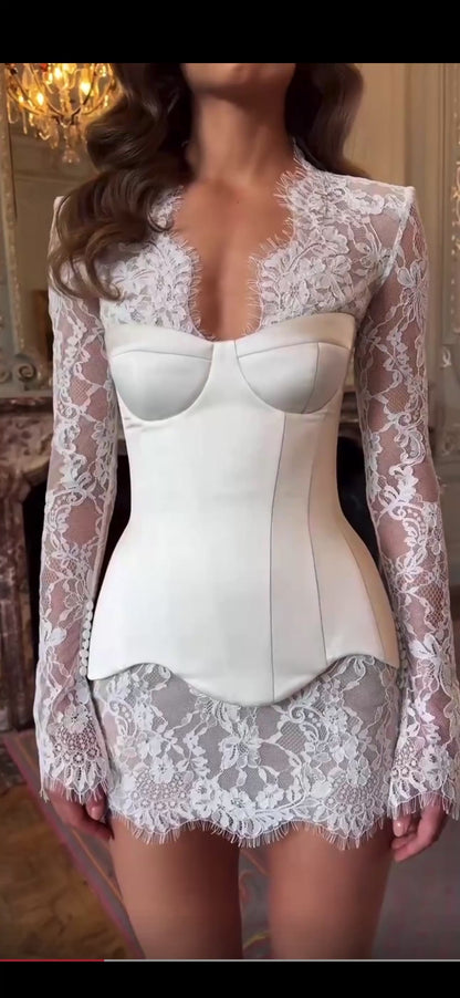 Élodie Lace Corset Mini Dress